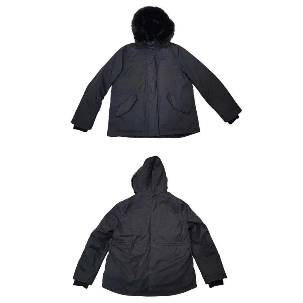 Aritzia Wilfred Mont Blanc Short Parka Goose Down Black Winter Jacket Women’s M - Picture 17 of 17